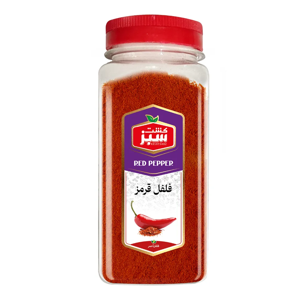 [114158] فلفل قرمز 300 گرمی جار کشت سبز