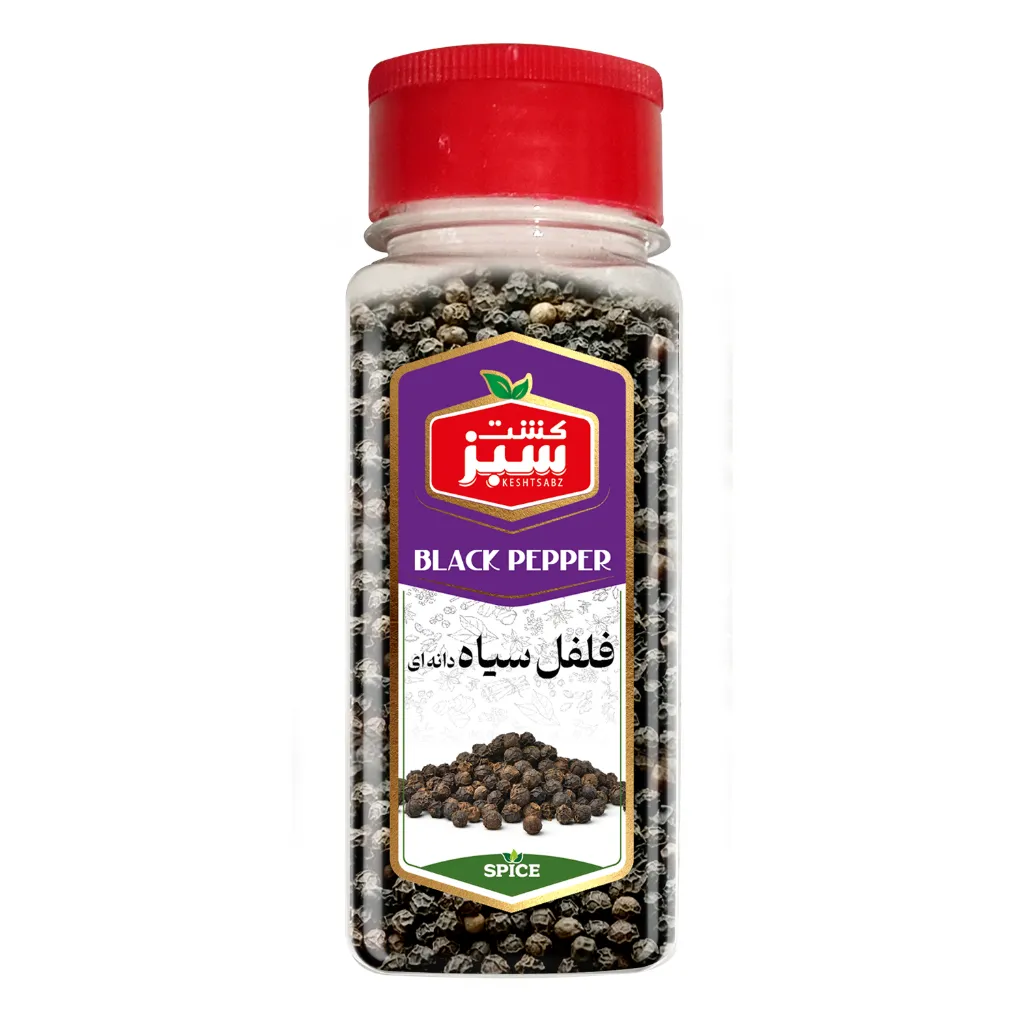 [314403] فلفل سیاه دانه‌ای 80 گرمی جار کشت سبز