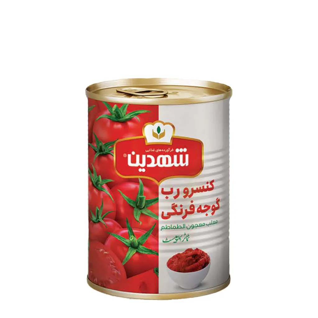[100509] رب گوجه‌فرنگی 400 گرمی قوطی درب آسان شهدین