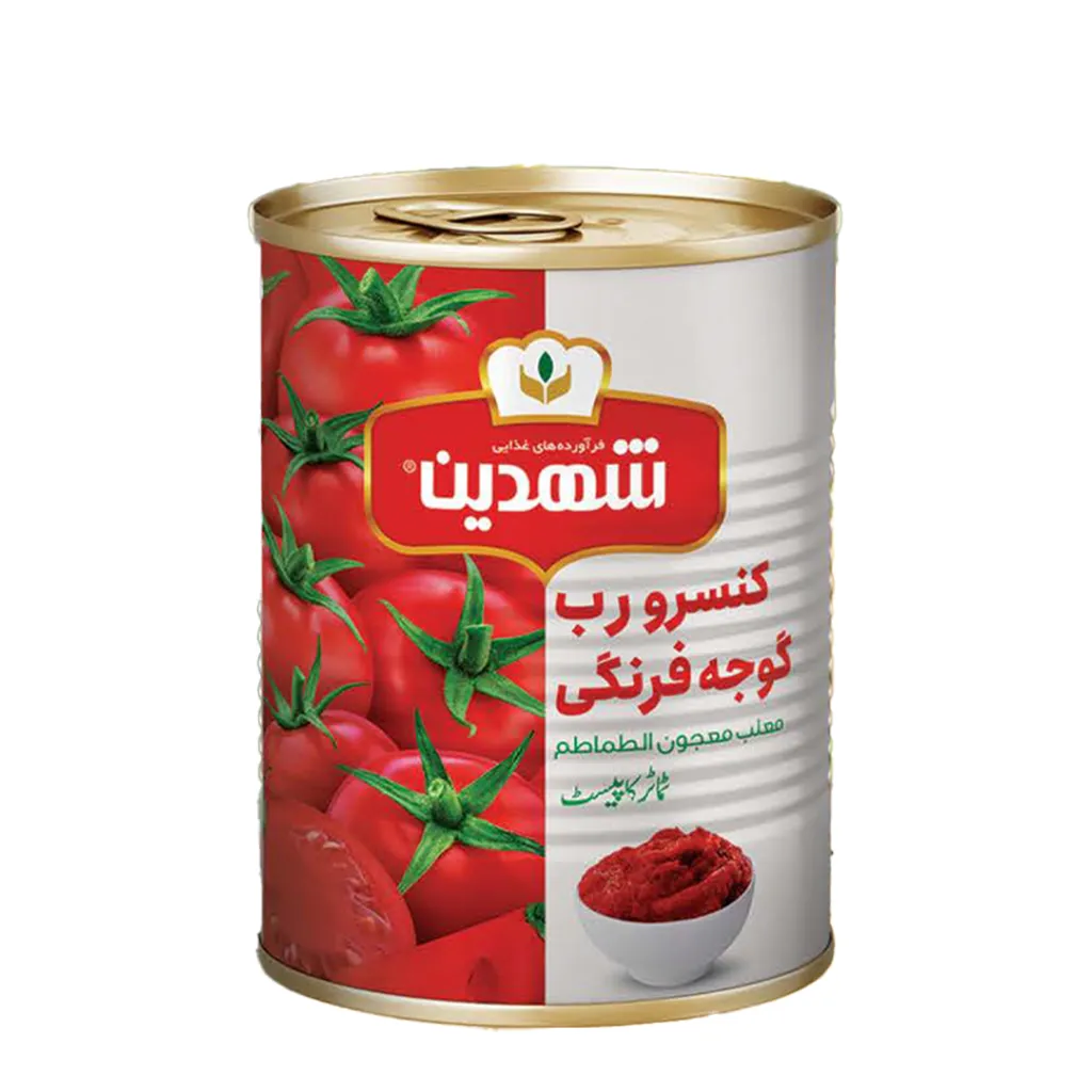 [100510] رب گوجه‌فرنگی 800 گرمی قوطی درب آسان شهدین