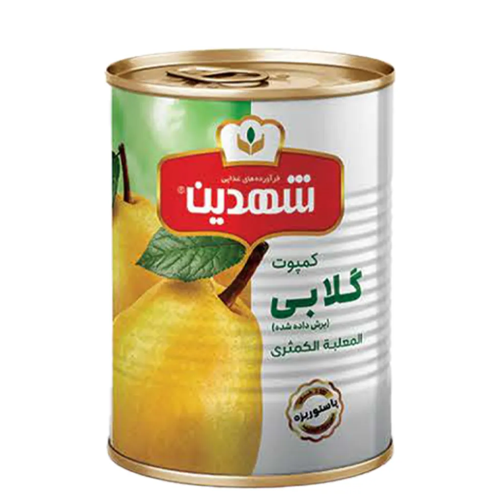 کمپوت گلابی 370 گرمی قوطی شهدین